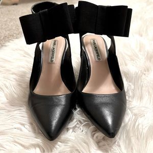 Karl Lagerfeld Heels With Bow🖤🎀